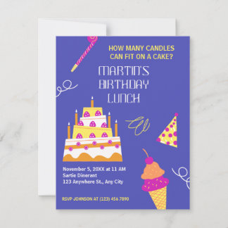 Moderner Geburtstagskuchen Einladung