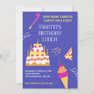 Moderner Geburtstagskuchen Einladung