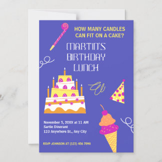 Moderner Geburtstagskuchen Magneteinladung