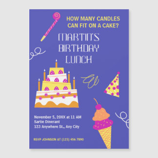 Moderner Geburtstagskuchen Magneteinladung