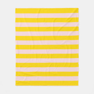 Moderner, gelb rosa Streifen Minimalistischer, gem Fleecedecke