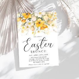 Moderner Gelber Frühling Blumenstrauß Osterbrunch Einladung