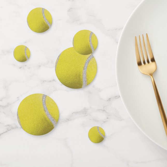 Moderner Gelber Tennisball Konfetti (Gruppe)