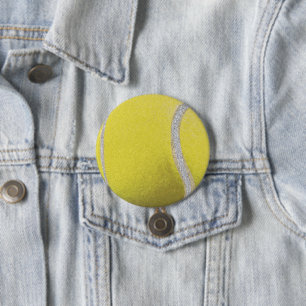 Moderner Gelber Tennisball mit Imitat Glitzer Line Button