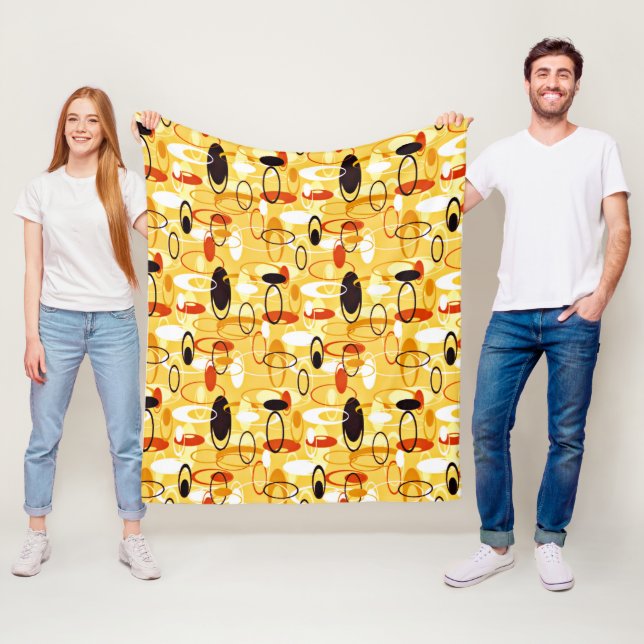 Moderner, gelber und schwarzer abstrakter Stil Fleecedecke (Beispiel)