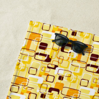 Moderner, gelber und schwarzer abstrakter Stil Strandtuch