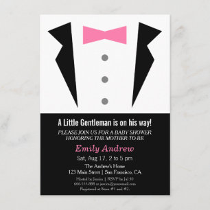 Moderner Gentleman Tuxedo Bow Krawatte Baby Boy Du Einladung