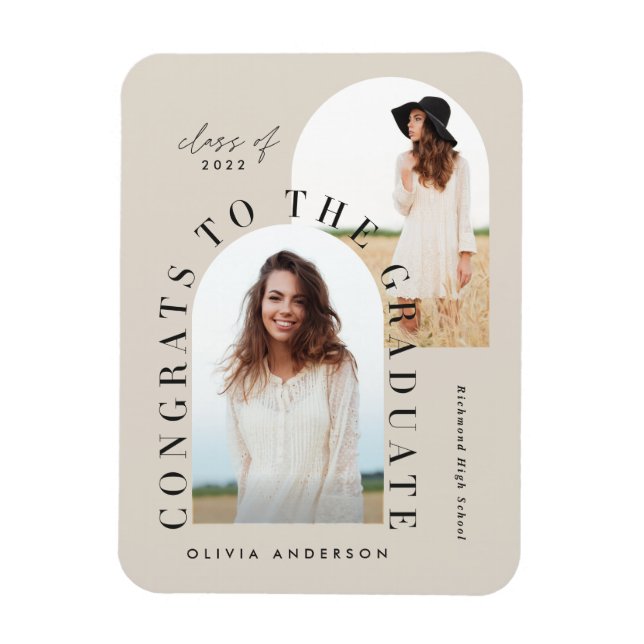 Moderner geometrischer Abschluss mit mehreren Foto Magnet (Vertikal)