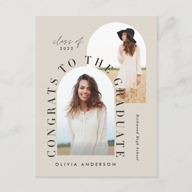 Moderner geometrischer Abschluss mit mehreren Foto Postkarte (Vorderseite)