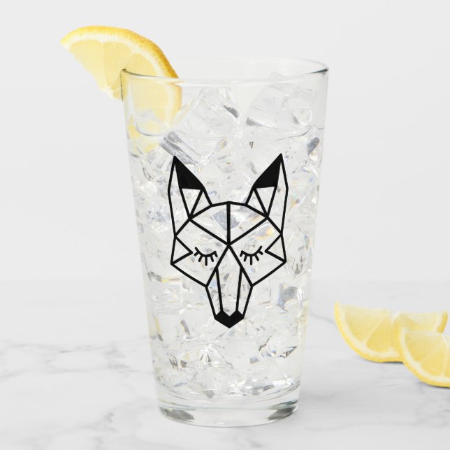 Moderner geometrischer Fux Glas (Vorderseite Ice)