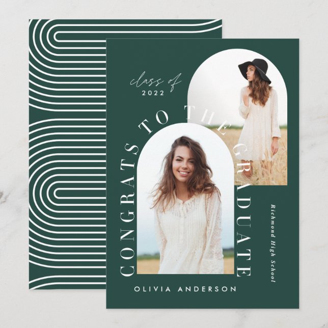 Moderner geometrischer, grün mehrpoliger Abschluss (Vorne/Hinten)