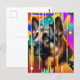 Moderner geometrischer Hund   Postkarte