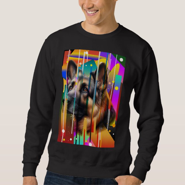 Moderner Geometrischer Hund   Sweatshirt (Vorderseite)