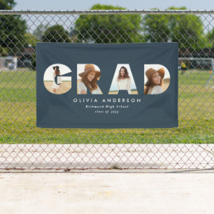 Moderner geometrischer marineblauer Abschluss mit  Banner