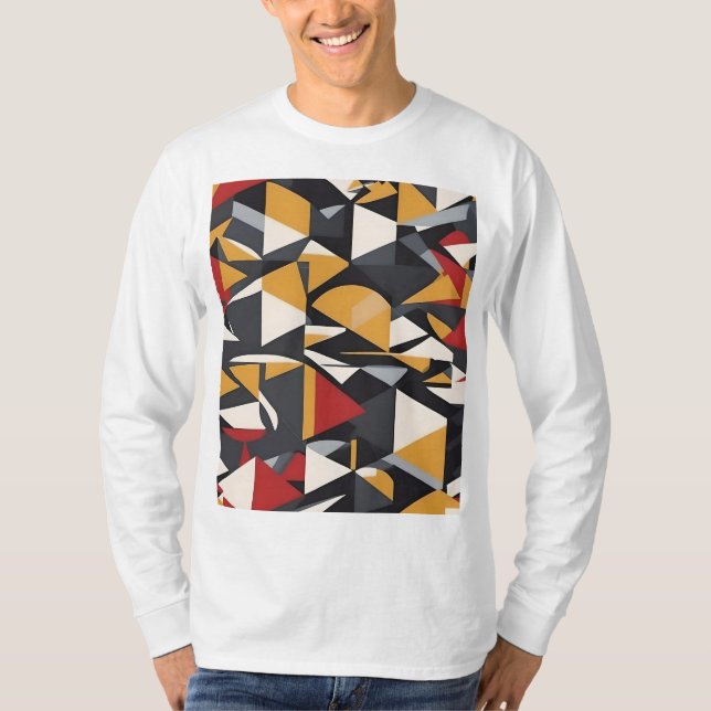 Moderner geometrischer Minimalistischer T - Shirt (Vorderseite)