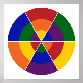 Moderner geometrischer Regenbogenmuster LGBT-Preis Poster