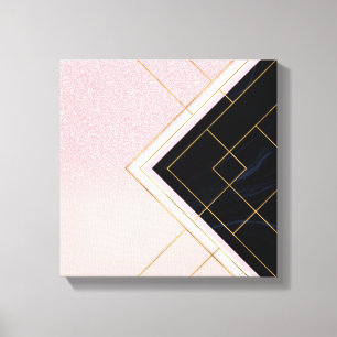 Moderner geometrischer rosa Goldanschlag-Entwurf Leinwanddruck