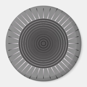 Moderner geometrischer Sonnenburst - Dunkler Hämat Magnet