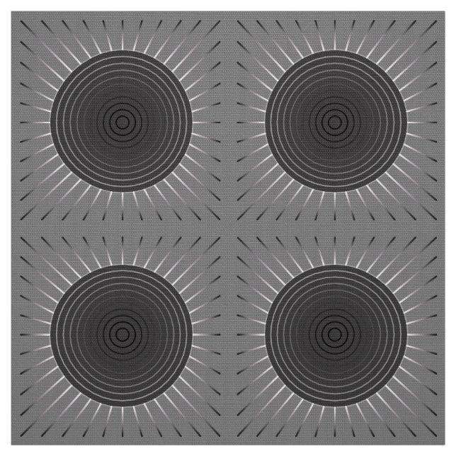 Moderner geometrischer Sonnenburst - Dunkler Hämat Stoff (Muster)