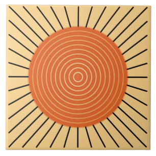 Moderner geometrischer Sonnendurchbruch - Fliese