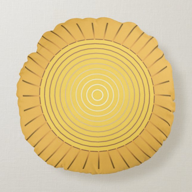 Moderner geometrischer Sonnendurchbruch - Rundes Kissen (Vorderseite)