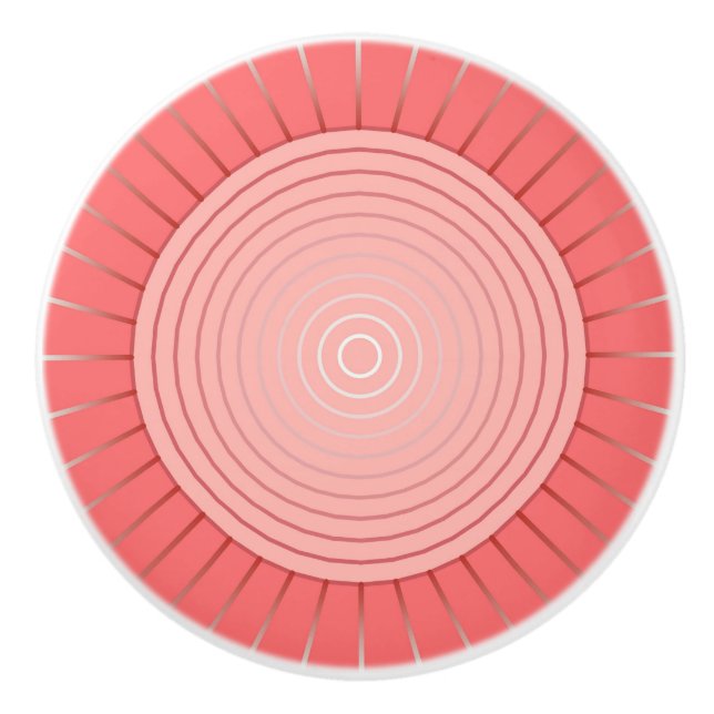 Moderner geometrischer Sonnendurchbruch - tiefes Keramikknauf (Vorderseite)