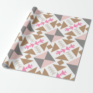 Moderner geometrischer Steppdecken-Entwurf im Rosa Geschenkpapier