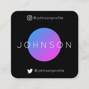 Moderner geometrischer Stil mit QR-Code schwarz be Quadratische Visitenkarte