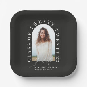 Moderner geometrischer typografischer Foto Bogen A Pappteller