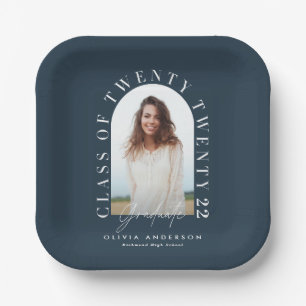 Moderner geometrischer typografischer Foto Bogen A Pappteller