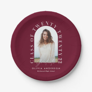 Moderner geometrischer typografischer Foto Bogen A Pappteller