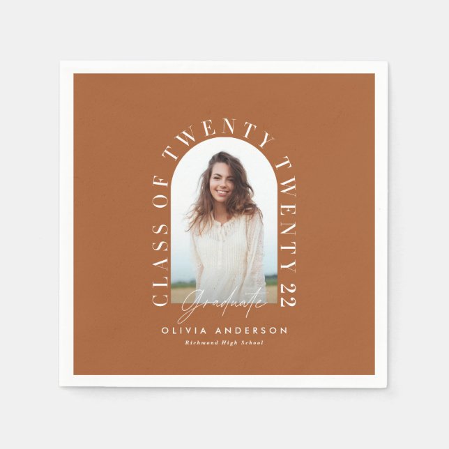 Moderner geometrischer typografischer Foto Bogen A Serviette (Vorderseite)