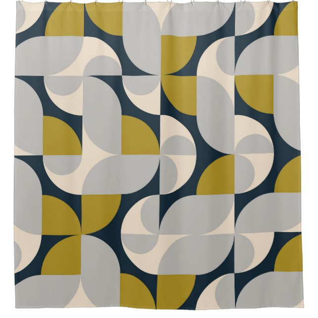 Moderner geometrischer Vintager Retro-Hintergrund Duschvorhang (Vorderseite)