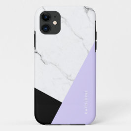 Moderner geometrischer violetter Schwarz-weißer Ma Case-Mate iPhone Hülle