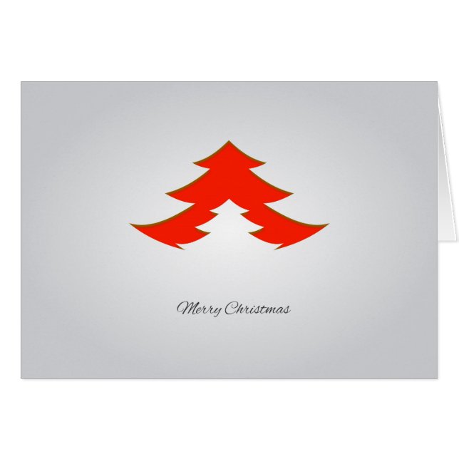 Moderner, geometrischer Weihnachtsbaum / Rot (Vorderseite (Horizontal))
