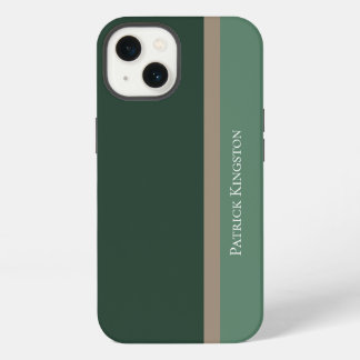 Moderner gestreifter, grüner und Khaki-brauner Far iPhone Hülle