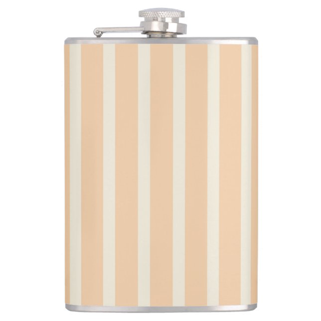 Moderner, gestreifter Vinyl-Flasche aus Gold und C Flachmann (Vorderseite)