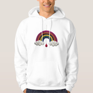 Moderner gestrickter Regenbogen-Wolken-Tropfen-Kun Hoodie