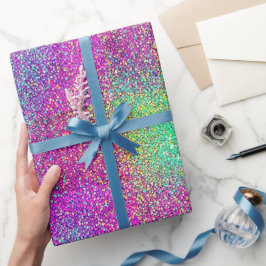 Moderner Girl Pink Ombre Gradient Shimmer Glitzer Geschenkpapier