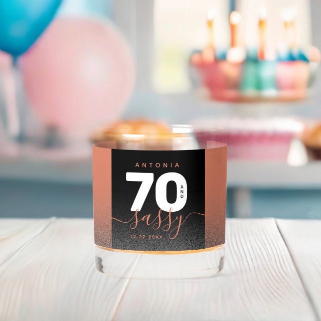 Moderner Girly Copper Glitzer 70 und Sassy Whiskyglas (Insitu (Baby Party))