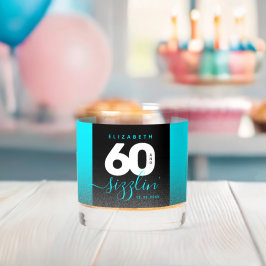 Moderner Girly Ice Blue Glitzer 60 und Sizzling Whiskyglas