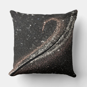Moderner Glam Black Glitzer Kissen