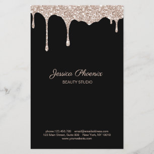 Moderner Glamour  Beige Gold Schwarz Glitter Flyer
