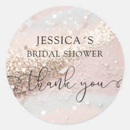 Moderner Glamour Glitzer Klassischer Rundaufkleber Runder Aufkleber