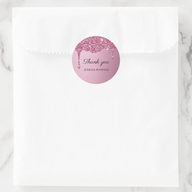 Moderner Glamour Glitzer Runder Aufkleber (Tasche)