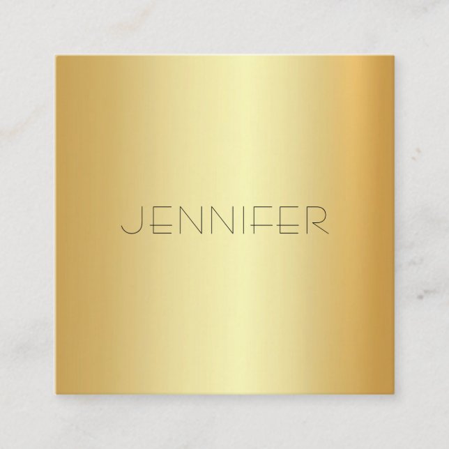 Moderner Glamour Gold Look Elegante einfache Vorla Quadratische Visitenkarte (Vorderseite)