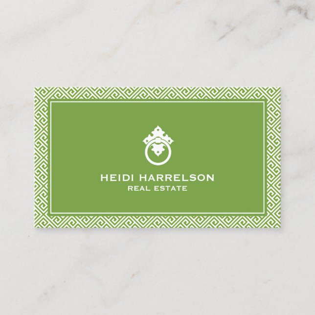 Moderner Glamour Realtor, Real Anwesen Green Visitenkarte (Vorderseite)