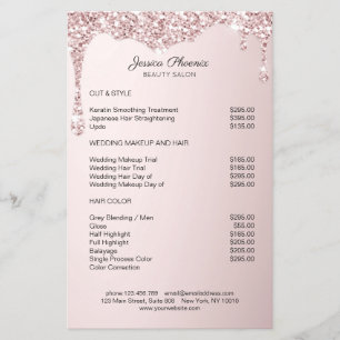 Moderner Glamour Rosa Glitzer sinkt Flyer