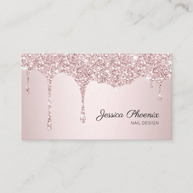 Moderner Glamour Rose Gold Glitzer sinkt Visitenkarte (Vorderseite)