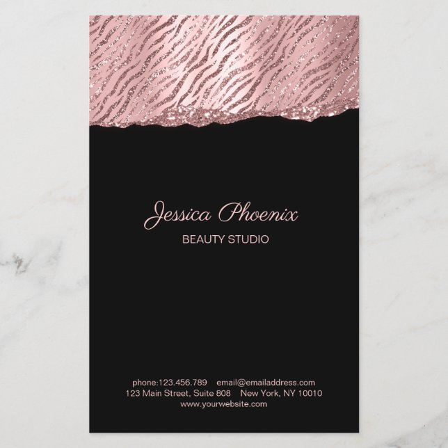 Moderner Glamour Rosegold Pattern Glitzer Flyer (Vorne)